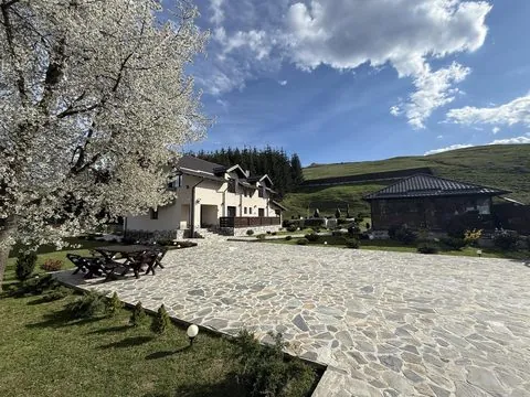 Vila primăvara, văzută din curte